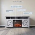 thumbnail image 3 of BELLEZE 58" Barn Door TV Stand Media Entertainment Center For TVs up to 65" wiht 23" Fireplace - Corin (Light Gray), 3 of 6