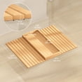 thumbnail image 3 of HOMCOM Foldable Sofa Armrest Tray, Bamboo Couch Arm Tray for Drinks Natural, 3 of 10