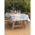 thumbnail image 2 of Easter Outdoor Tablecloth - 52x70 Inch Rectangle Dining Table Cover, Pink Tulip Flowers Spring Watercolor Bunny Floral Waterproof Outdoor Table Cloth with Umbrella Hole & Zipper for Picnic/Patio, 2 of 7
