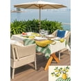 thumbnail image 5 of Outdoor Tablecloth with Umbrella Hole for Patio/Picnic/Party/Camping, Lemon Vase Summer Waterproof Table Cloth Rectangle Table Cover Washable, Spring Fruits Green Striped (60"x 84"), 5 of 8