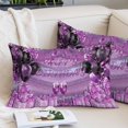 thumbnail image 2 of Happy Birthday Purple Throw Pillow Covers, Gifts Balloons Goblet Shinning Glitter Ribbons Soft Breathable Pillow Cases with Invisible Zipper, Small Pillowcases for Couch Bed Sofa Chair 16x24 Inches, 2 of 9