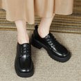 thumbnail image 2 of NECHOLOGY Botas Mujer Adulto Femenino Zapatos Botines mujer mujer cuero artificial Color sólido otoño suela gruesa tacones cuadrados con cordones botines cortos zapatos de punta redonda (Black, 7.5), 2 of 7