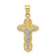 thumbnail image 1 of FB Jewels 10K Yellow Gold & Rhodium Crucifix Pendant, 1 of 3