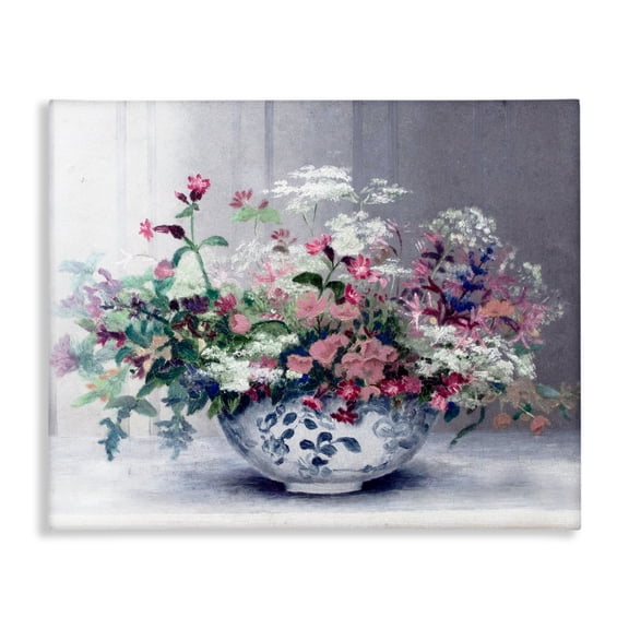 Painterly Elegant Blooms Vase Canvas Wall Art, design by Lettered and Lined