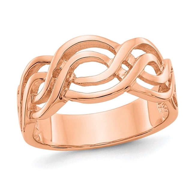 14K Rose Pink Gold Polished Infinity Ring Band