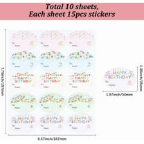 10 Sheets 150Pcs Happy Birthday Name Stickers Gift Tag Stickers to from Oval 1.97 x 1.38 Inch Colorful Present Self Adhesive Paper Labels for Birthday Party Favors Presents Gifts DIY Decor