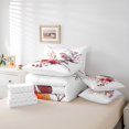 thumbnail image 6 of Feelyou Watercolor Birds Teen Bedding Comforter Set 7pcs, Spring Pink Flower King Bedding Sets, Rustic Animal Reversible Bed Sheets, Microfiber Bedroom Decor, 6 of 8