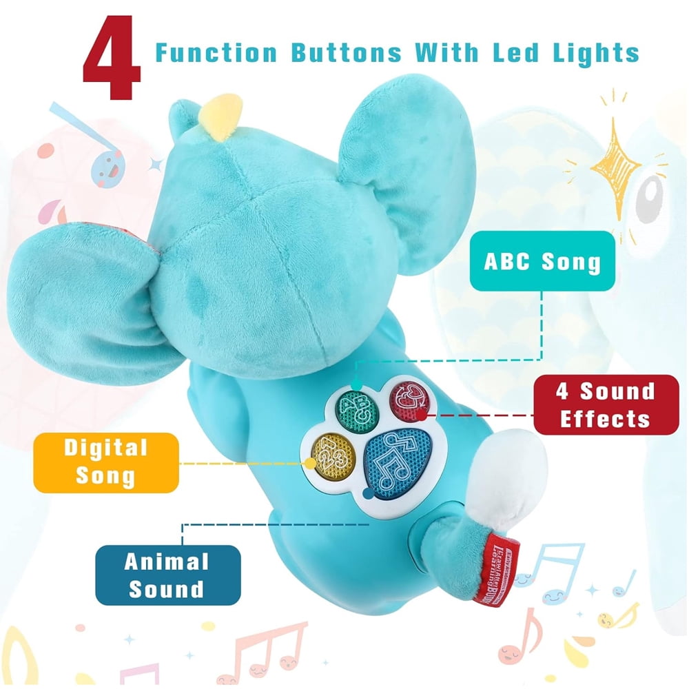 CNKOO iLearn Baby Musical Dinosaur Toy, Infant Crawling Toys W/Sounds Lights