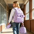 thumbnail image 2 of Fgnfyis School Backpack with Lunch and Pencil Three Piece Bundle Kids Backpack for School Purple, 2 of 6