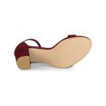 thumbnail image 5 of BLISSFUL STEP Women's Ankle Strap High Block Heels Sandals Burgundy 8.5, 5 of 7
