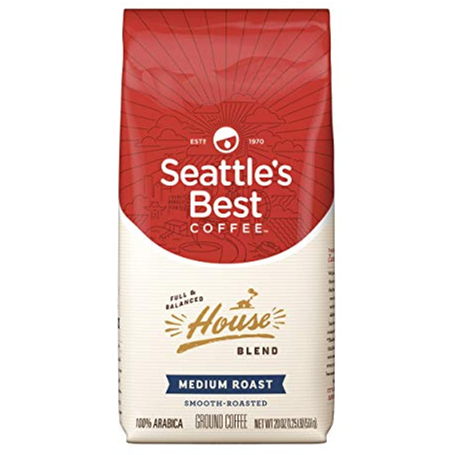 Seattles Best Coffee House Blend Medium Roast Ground Coffee, 20Ounce