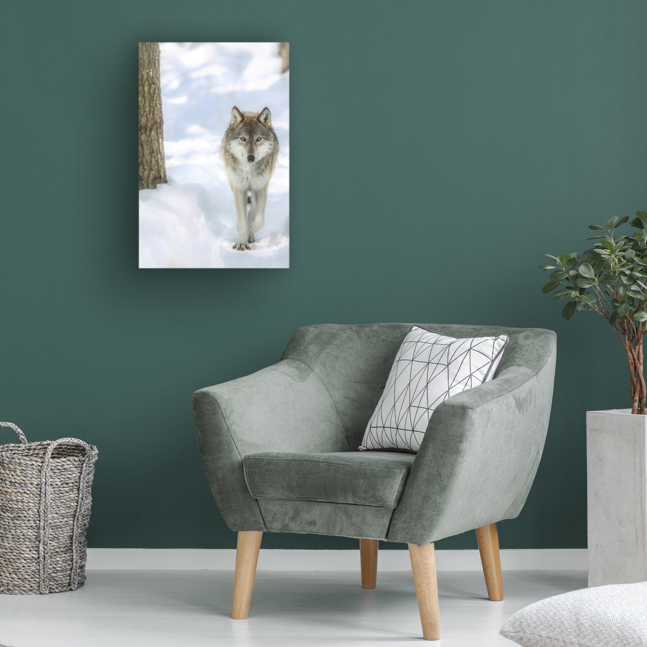 Canvas Wall Art - Carrie Ann Grippo-Pike 'Winter Wolf' Wall Art for Living Room, Bedroom, or Office Décor by Trademark Fine Art - 22 x 32 Inches