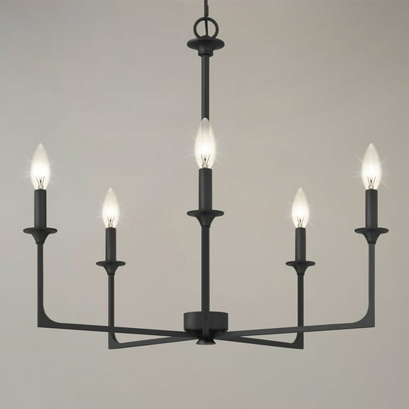 Luxury Transitional Chandelier, Matte Black, UQL4988