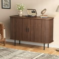 thumbnail image 1 of Vabches Sideboard Buffet Cabinet 47" Storage Cabinet with 2 Sliding Tambour Doors & Adjustable Shelves, Console Table for Kitchen Office Bedroom Hallway Entryway, Walnut, 1 of 8