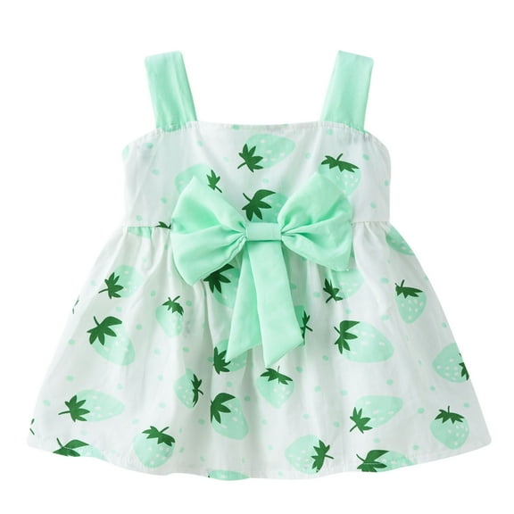 HomeGardon Girls Dress,Dresses for Girl Toddler Kids Baby Girls Summer Cute Floral Print Slip Dress Bowknot Princess Dress,80-110