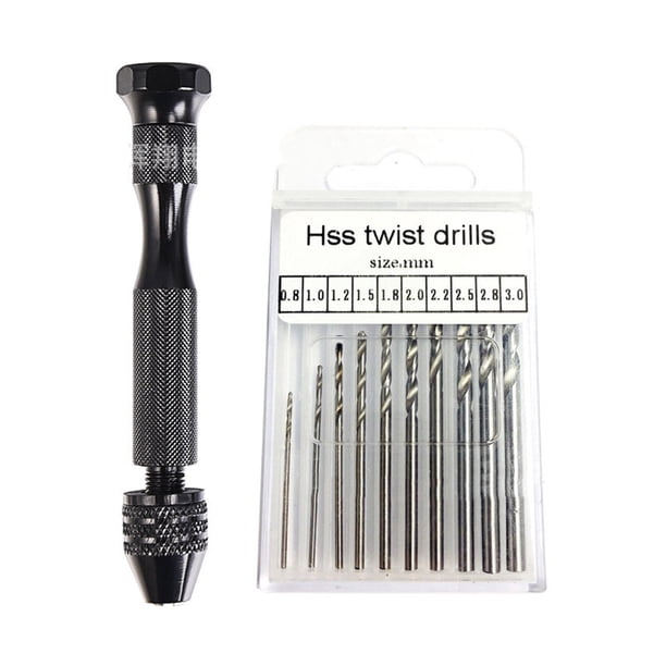 Riwesomey Micro brocas helicoidales, tornillo de banco, herramientas rotativas multiusos para carpintería, diseño antideslizante, llavero de plástico Kits y herramientas para tallar tipo 8 Riwesomey TO007927-08
