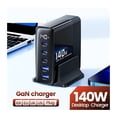 thumbnail image 2 of 140W USB Charger Multi Port Charging Station GaN Fast Charge Desktop Type C Power Adapter LED Display ,Universal Compatibility, 2 of 7