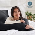 thumbnail image 3 of Bare Home Satin Body Pillowcase - Silky Soft for Hair & Skin - Zipper Closure - Black, 3 of 8