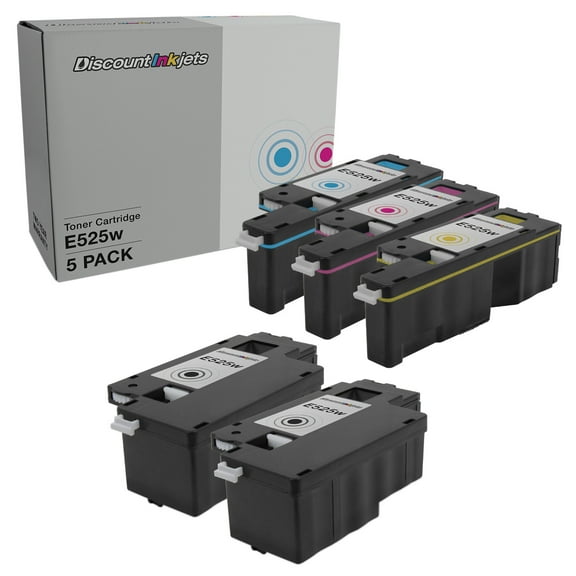 DI Toner Cartridges for Dell Toner Multi-Function (2B, C, M, Y, 5pk) Compatible with Multi-Function Dell E525w Color Laser Printer
