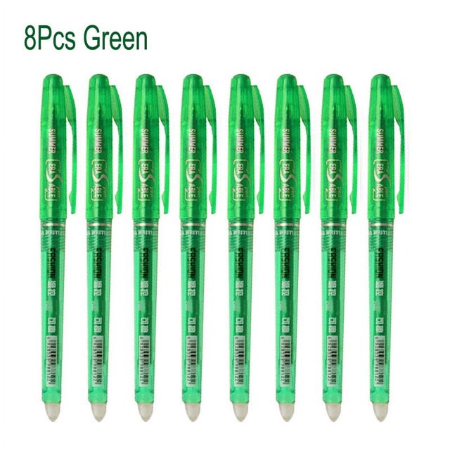 Erasable Gel Pen 0.7mm 0.5mm Bullet Tip Blue Black Red Color Ink Refill Rods Writing Drawing Painting Washable Handle 8pcs green 8pcs Purple0.7mm|https://ae01.alicdn.com/kf/Hf78df99703634e0981c0b840a7
