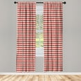 thumbnail image 3 of Ambesonne Circus Curtains, Vintage Harlequin Design, Pair of 28"x95", Vermilion and Ivory, 3 of 5