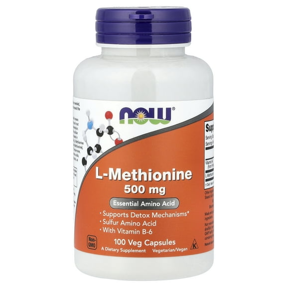 L-Methionine, 500 mg, 100 Capsules, NOW Foods