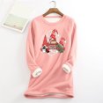 thumbnail image 1 of Tenues d'Hiver pour Femmes Mode Féminine Impression de Noël Manches Régulières Hiver Décontracté Vacances Manches Courtes Col Rond Chemise Hauts Tenues de Travail Décontractées pour Femmes en Solde, 1 of 4