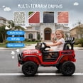 thumbnail image 5 of 24V Kids Ride On Car with Remote Control, 400W Power Motors, 4 Wheels Suspension Toy Car for Kids, Bluetooth, USB, Music, LED Lights, Power Display, Electric Car for Kids Ages 3+, Red, 5 of 7