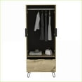 thumbnail image 3 of Armoires & Wardrobes | Augusta 1-Drawer Double-Door Closet | 30.1''W x 20.1''D Light Oak | Particle Board | Beige, 3 of 7