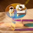 thumbnail image 7 of VEVOR Storage Round Acrylic Coffee Table with 3 Foot Pads, Multicolor, 7 of 7