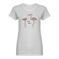 thumbnail image 1 of Two Beautiful Flamingos In Love Shaped T-Shirt Women -Image by Shutterstock, Female Large, 1 of 2