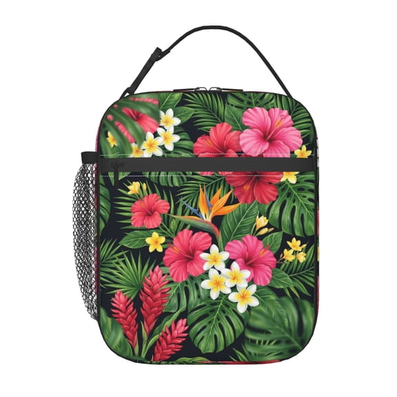 Flower Lunch Bag,Lunch Box For Women Men,Reusable Insulated Lunch Tote,Leakproof Lunch Cooler For Work,Picnic,Camping