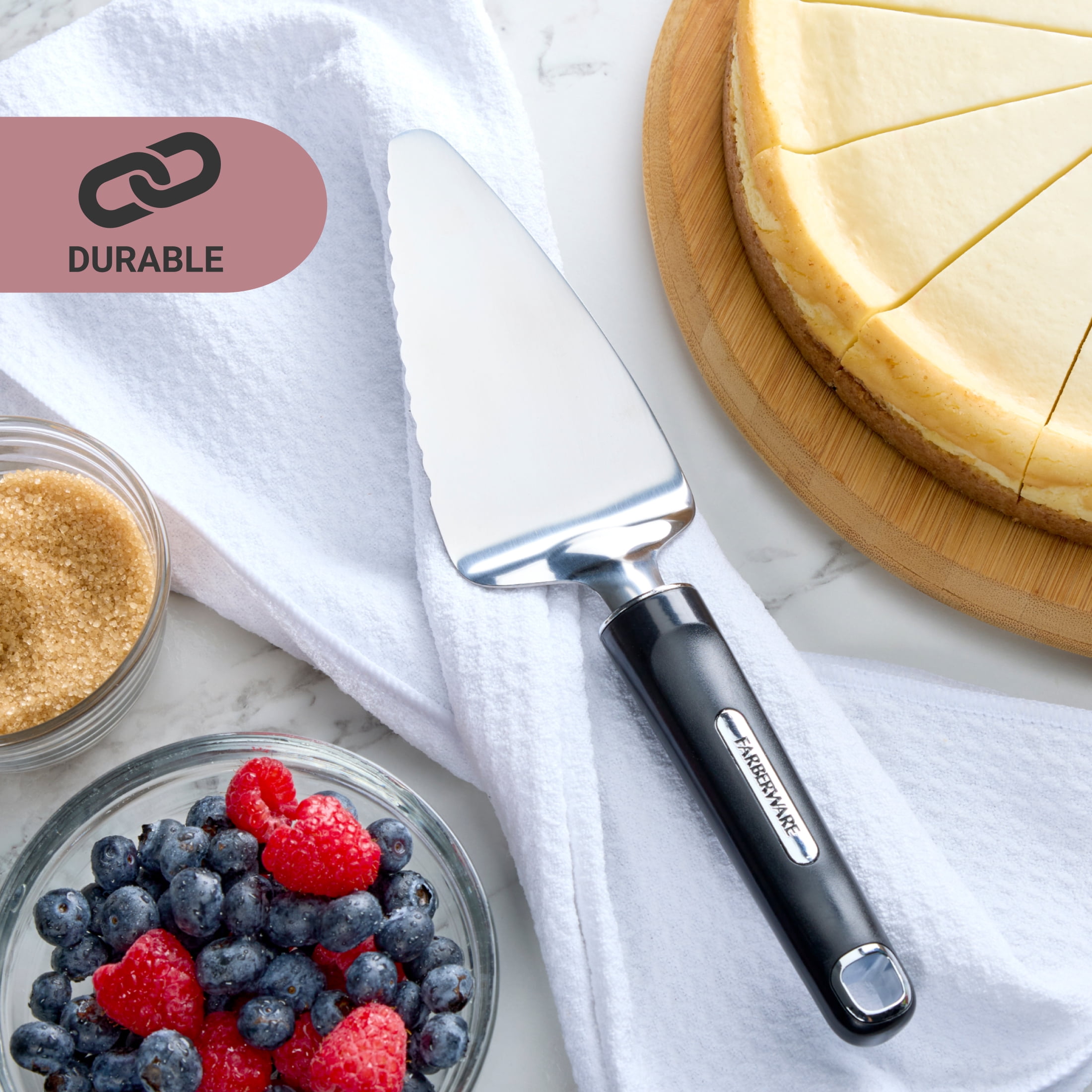 Farberware Professional Stainless Steel Pie Server with Black Handle