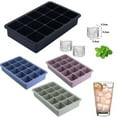 thumbnail image 3 of ​Silicone Ice Cube Trays 1-Pack (15 Large Cubes) - Whiskey & Cocktail Molds with Stackable Freezer-Safe Design, Slow-Melting BPA-Free for Bourbon, Wine, Fruit Chilling​​ Pink, 3 of 5