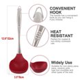 thumbnail image 2 of 12.6" Silicone Soup Ladle Comfortable Stainless Steel Hand Kitchen Scoop Utensil Cooking Supplies Red, 2 of 7