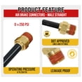 thumbnail image 4 of DOT Brass Push to Connect Fitting, Air Brake Connector - Male Straight 3/8" Tube OD x 3/8" NPT (5 Pack), 4 of 5
