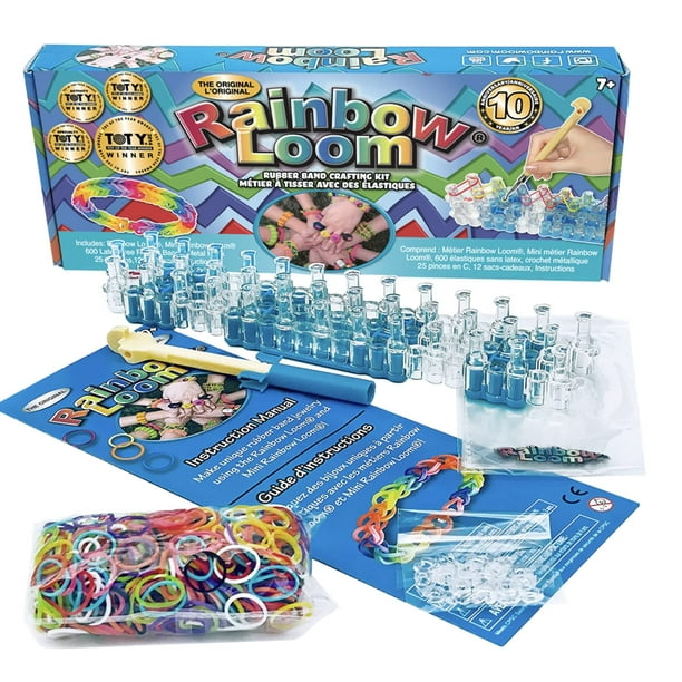 Toy Rainbow Loom Original con gancho de metal, tablero de telar y correas