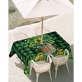 thumbnail image 3 of 60x84 Inch Outdoor Tablecloth with Umbrella Hole Zipper Rectangle St. Patrick's Day Rectangular Tablecloths Outside Waterproof Green Clovers Coin Buffalo Plaid Patio Table Cover for Picnic Party, 3 of 8