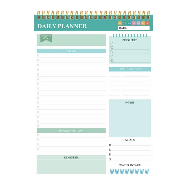 To Do List Notepad 52 Sheets Undated Daily Task Planner Notebook with PVC Clear Front Cover and Page Tabs for School or Office Organization