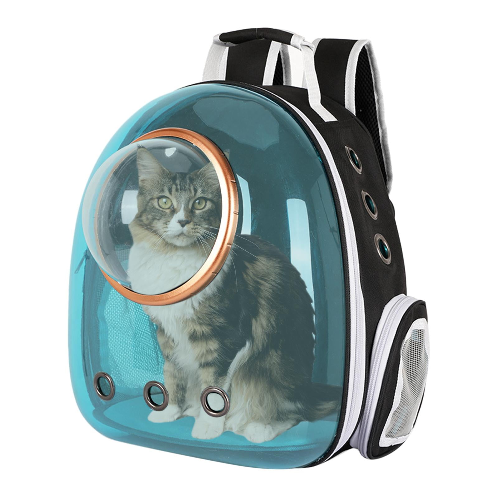 Fzaqwen Cat Dog Carrier Clear Capsule Backpack Travel Sightseeing Knapsack Blue