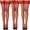 Red, variant on 3-Pack Women's Thigh High Stockings - Lace Trim Fishnet Tights with Silicone Grip (3 Mesh Styles)