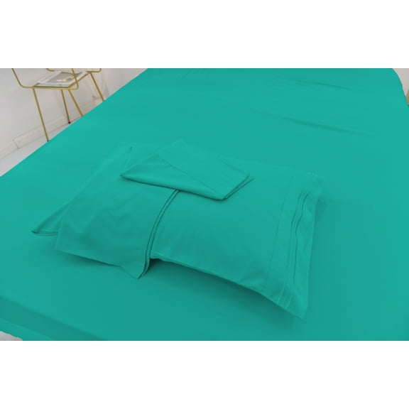 Split King Size Bamboo Derived Rayon Bed Sheet Set - Softer than Cotton Sheets Split King Size - Wrinkle Free - 16" Deep Pockets - 5 Piece - 2 Fitted Sheet, 1 Flat, 2 Pillowcases Split King Teal