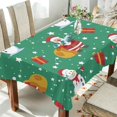 thumbnail image 4 of 60"x90" Christmas Snowman Tablecloth, Waterproof Washable Polyester Square Table Cover Durable Tablecloth for Kitchen Dining Table Party Decor, 4 of 7