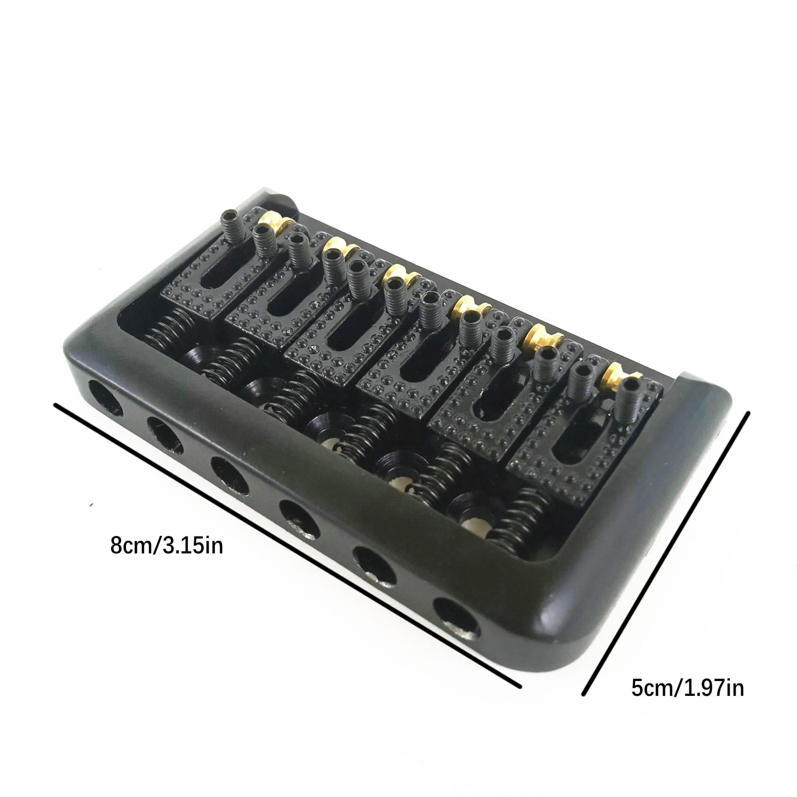 NATEFEMIN Hardtail Bridge with Roller Saddles for Electric Guitar 6 String 10.5mm Spacing Zinc Alloy Wrench Included