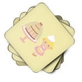 thumbnail image 2 of Cake Baker Blonde Yellow Foam Coaster Set of 4, 2 of 3