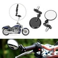 thumbnail image 2 of Pair Motorcycle Mirrors Black Round Rear View Side Mirror Bar End Mirror For Motorbike Universal, 2 of 8