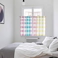 thumbnail image 4 of Easter Kitchen Curtains 63 Inch Length, Colorful Plaid Ombre Art Yellow Pink Green Grommet Top Bedroom Living Room Curtains, Light Filtering Cafe Curtain Drapes 2 Panels Set 104''x63'', 4 of 9
