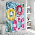 thumbnail image 6 of Summer Blue Pool Bathroom Shower Curtains with 12 Hooks Polyester Waterproof Shower Curtain for Stalls and Bathtubs Ocean Beach Swimming Ring Vintage Decorative Bathroom Privacy Curtain 48x72 Inches, 6 of 8