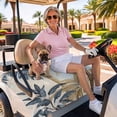 thumbnail image 3 of Golf Cart Seat Covers for 2 Seater,Retro Palm Trees Microfiber Cart Seat Towel Blanket,Summer Botanical Vintage Watercolor Absorbent Breathable Non Slip Bench Seats Protector for Golf Course 51"x31", 3 of 9