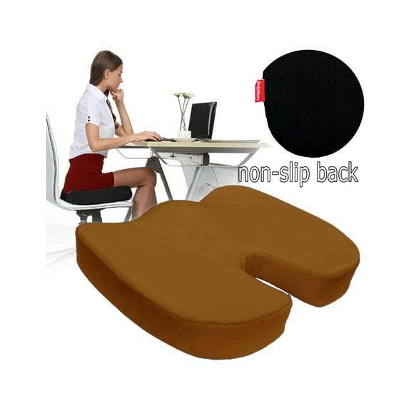Bookishbunny NonSlip High Resilience Premium Memory Foam Coccyx Seat Cushion Support Pillow
